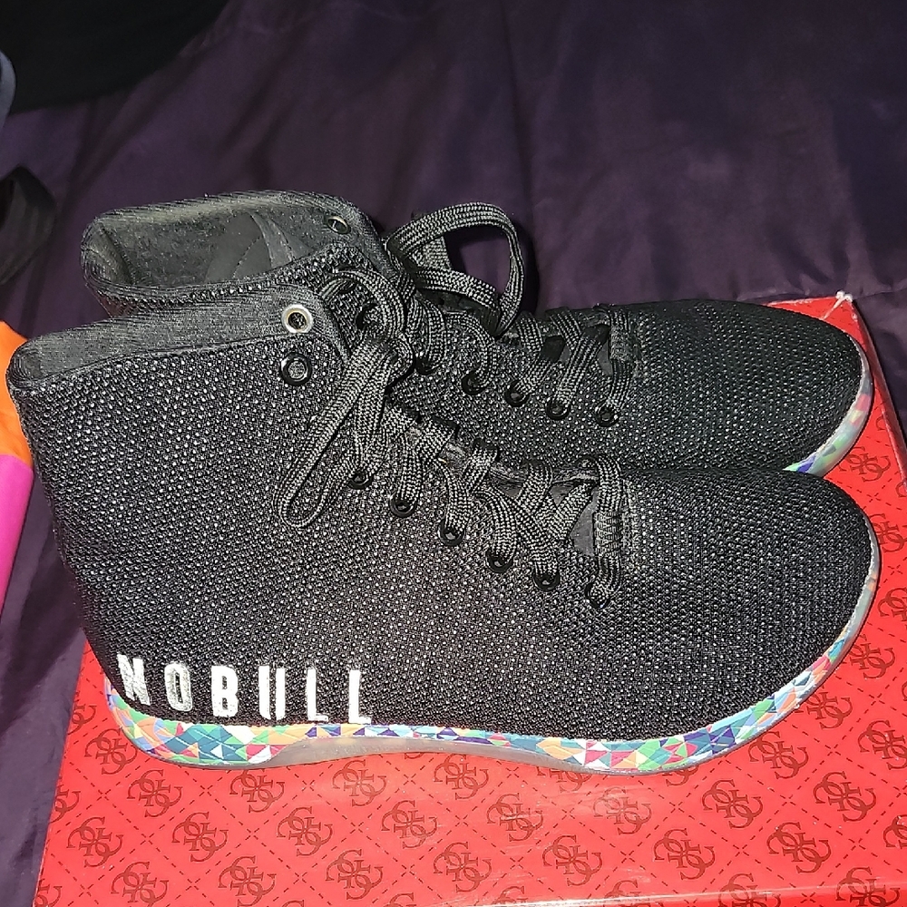 NOBULL Prism Black High-Tops with Multicolor Soles